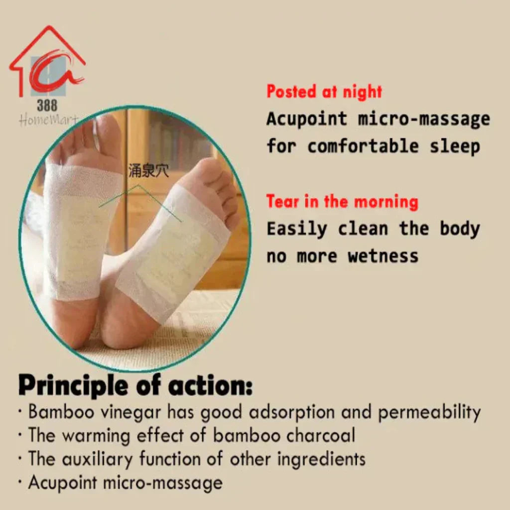 BUY 1 PACK GET 1 FREE 100% Merbal & Gentle Ingredient Detox Foot Pads (1 BOX = 20 PATCHES)