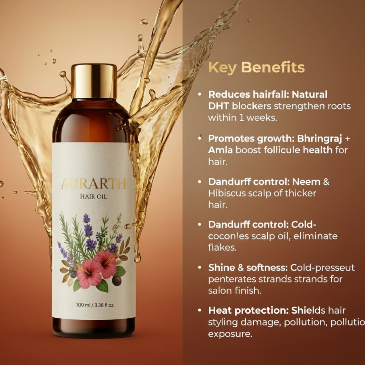 Natural Hair Oil for Women - Stronger Hair, Zero Damage, Daily Use