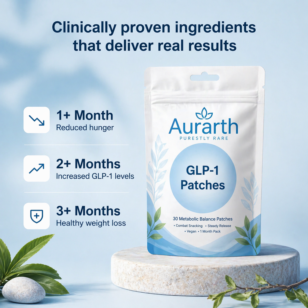Aurarth GLP-1 Weight Loss Patches for Appetite Control, Craving Reduction & Metabolism Support (30 Patch Pack)
